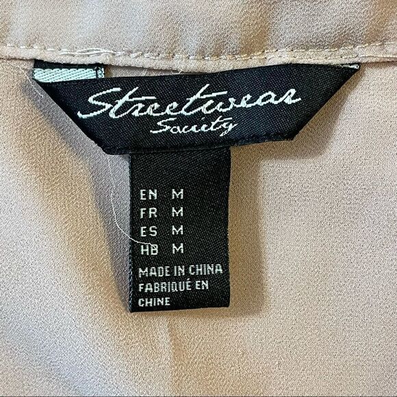 Streetwear Society Solid Pink V Neck along Sleeve Double Layered Mini Dress M - Picture 3 of 14